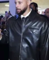 Stephen Curry Goat Movie Premiere 2026 Black Leather Jacket