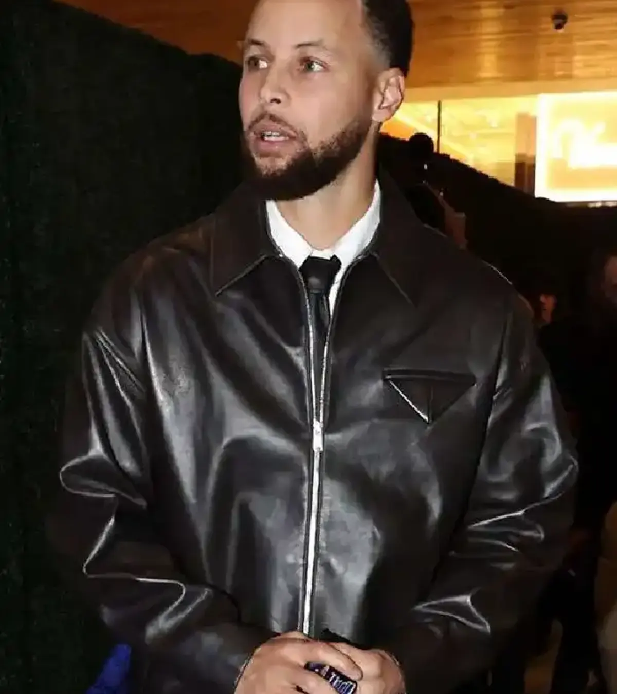 Stephen Curry Goat Premiere Leather Jacket