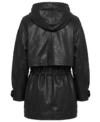 Tv Series Real Housewives of SLC S07 Whitney Rose Black Leather Hooded Jacket Back