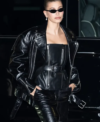 WSJ. Magazine Innovator Awards 2026 Hailey Bieber Black Leather Biker Jacket