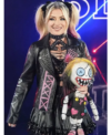 WWE SmackDown American Wrestler Alexa Bliss Black Leather Studded Biker Jacket Front