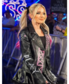 WWE SmackDown American Wrestler Alexa Bliss Black Leather Studded Biker Jacket Right