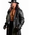 WWE The Undertaker APW Black Leather Long Coat Right