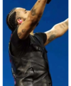 Wireless Festival Drake Super 44 Mac Black Hawk Black Leather Vest Left