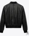 Womens Black Aviator A1 Real Leather Bomber Jacket back view