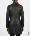 Womens Cowhide Leather Long Coat back