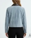 Womens Crop Suede Leather Jacket back