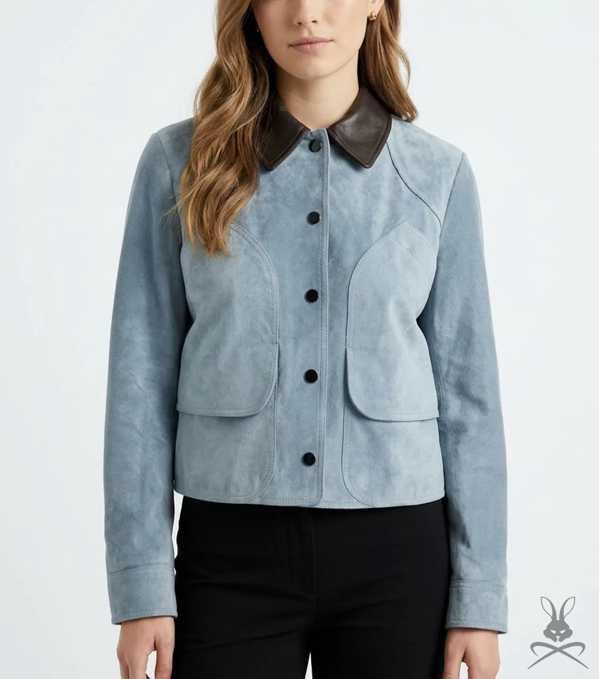 Womens Crop Suede Leather Jacket