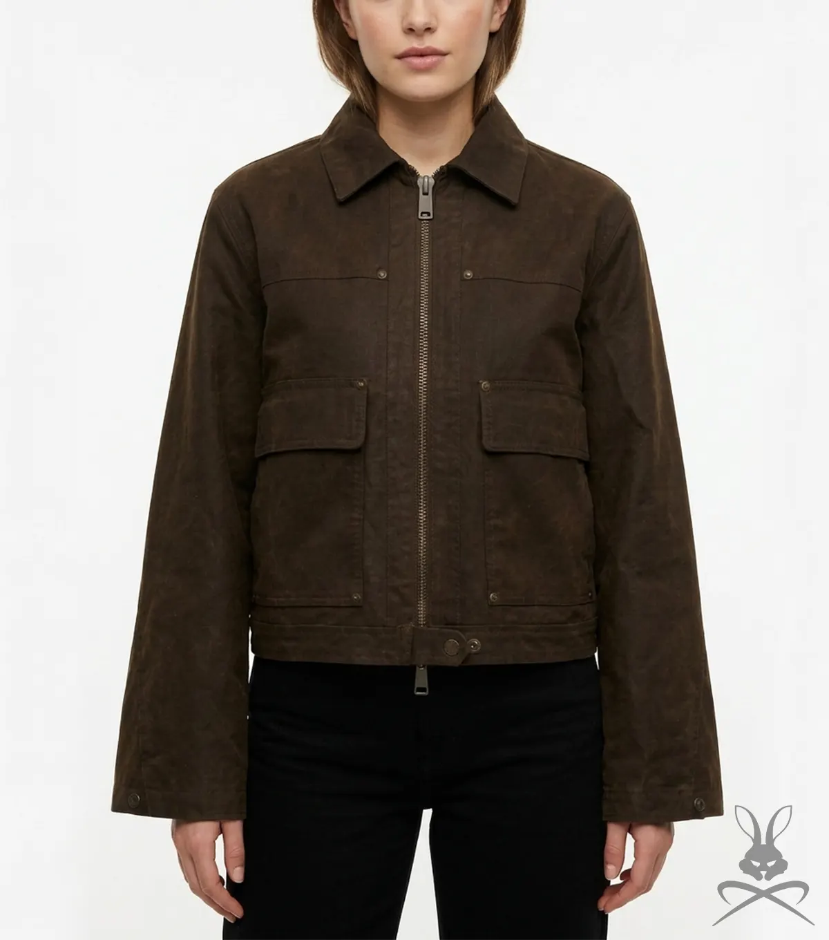 Womens Cropped Suede Leather Jacket