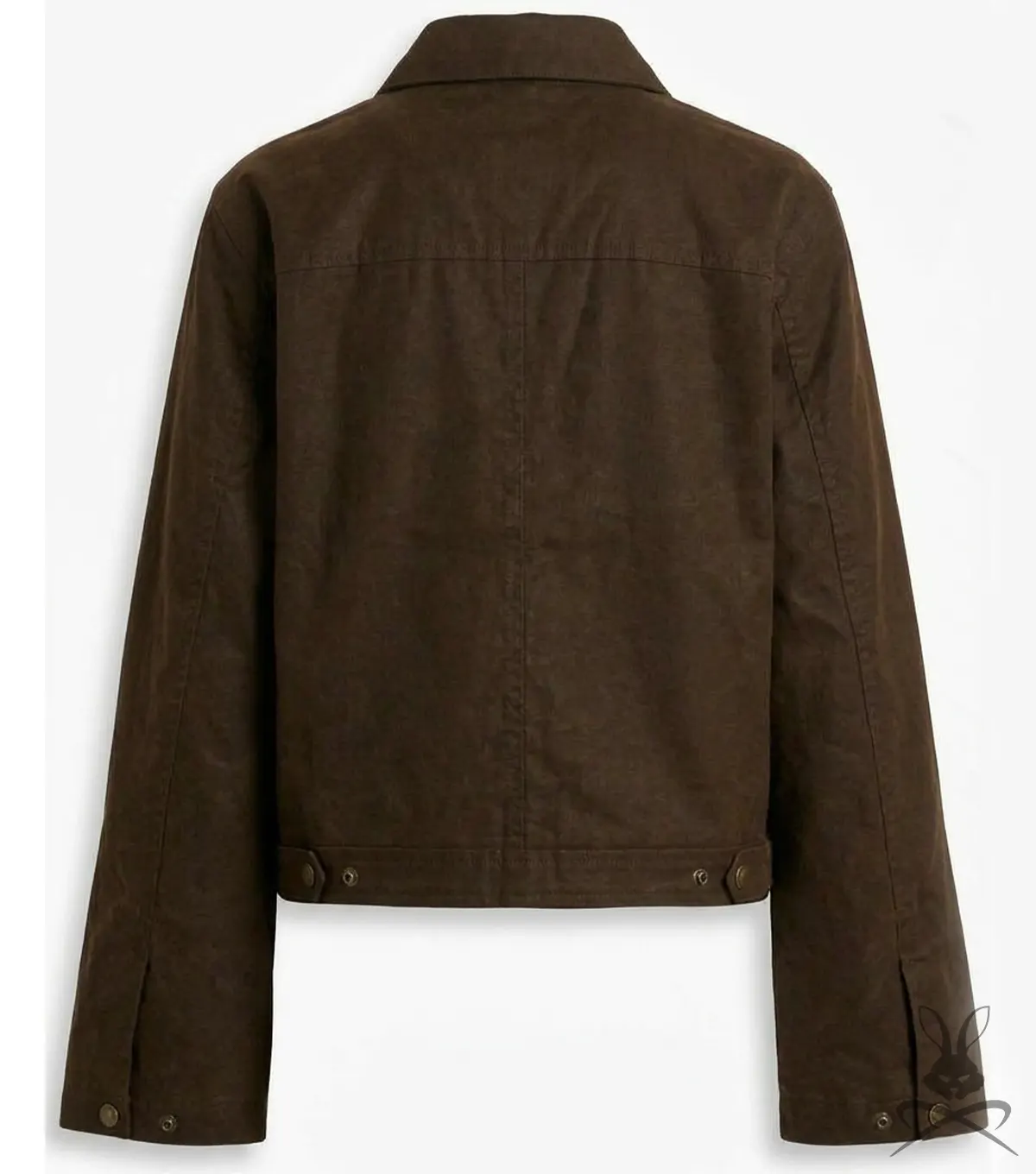 Womens Cropped Suede Leather Jacket back view