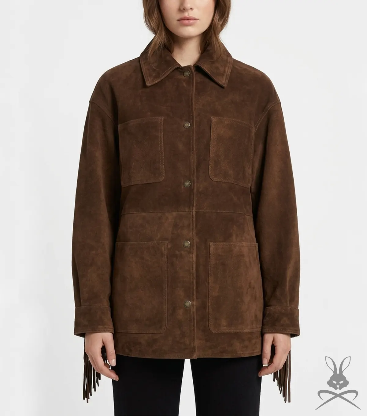 Womens Fringe Real Suede Leather Jacket