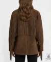 Womens Fringe Real Suede Leather Jacket back