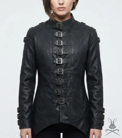 Womens Halloween Black Leather Jacket