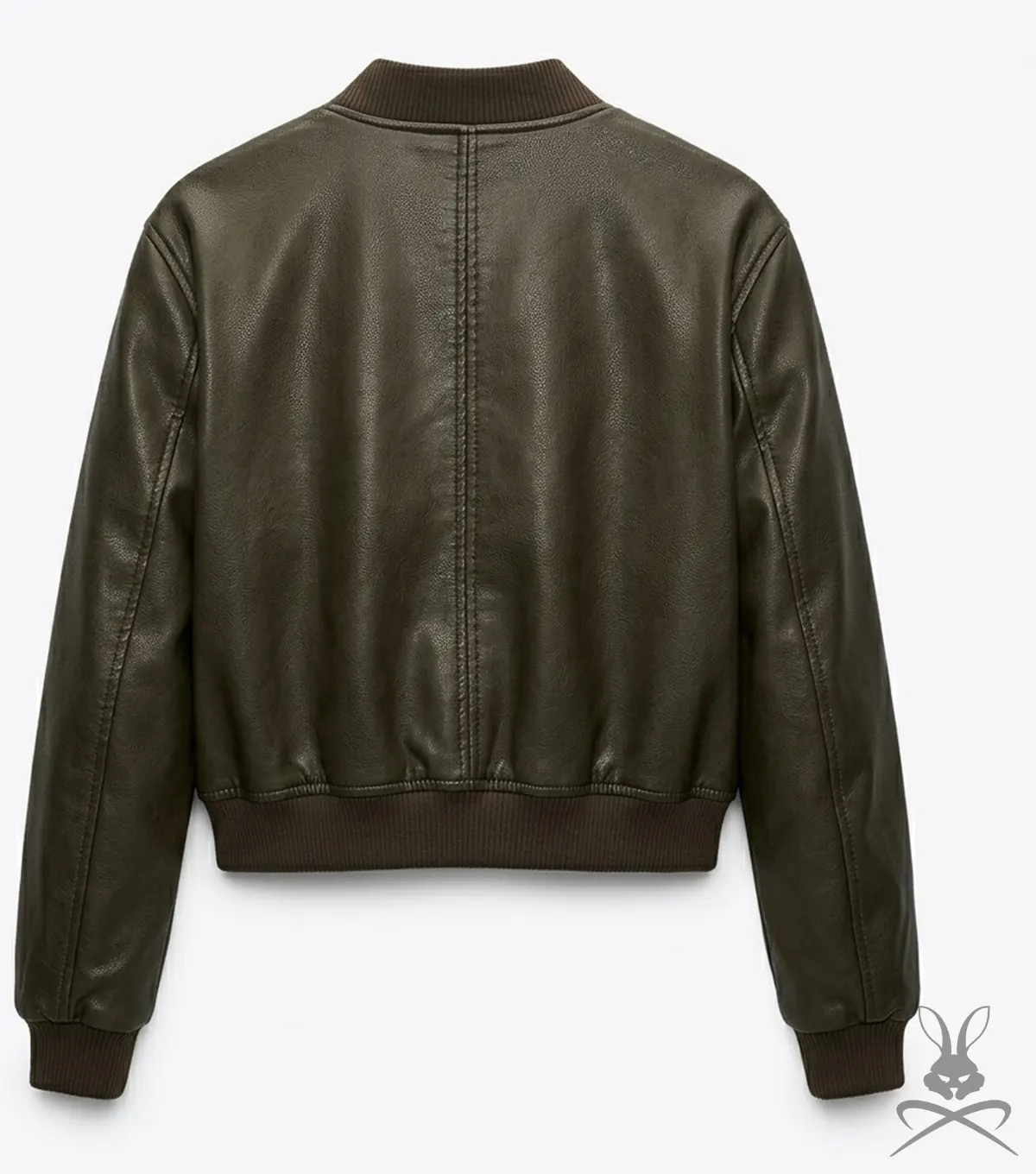 Womens Olive Aviator A1 Real Leather Bomber Jacket back view
