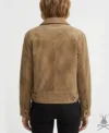 Womens Suede Leather Trucker Jacket back