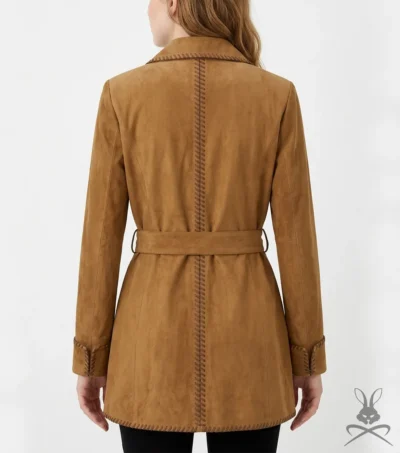 Womens Suede Leather Western Jacket back