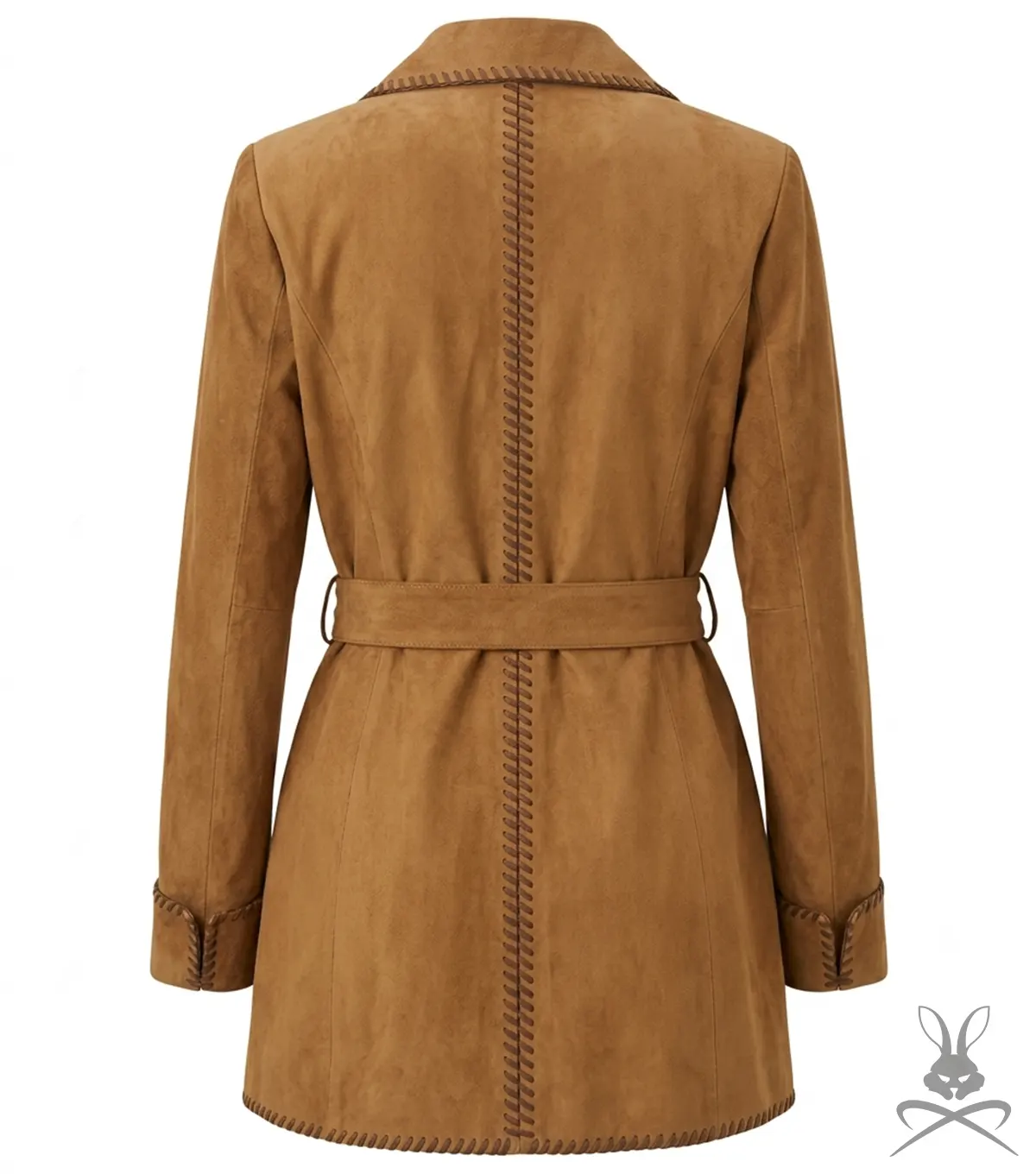 Womens Suede Leather Western Jacket back view