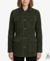 Womens Zola Olive Suede Leather Jacket