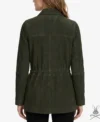 Womens Zola Olive Suede Leather Jacket back